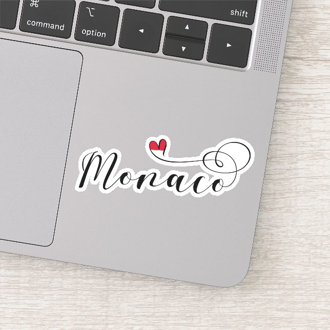 Herz Monaco, Monaco Flag, I Liebe Monaco Aufkleber (Detail)