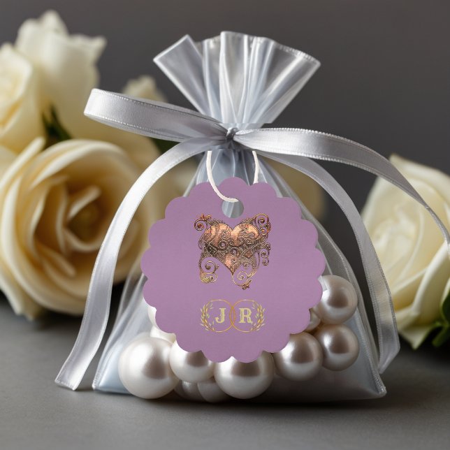 Herz & Monogramm Danke - Lavendel Geschenkanhänger (Von Creator hochgeladen)