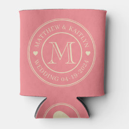 Herz-Monogramm Hochzeit Mitte des Jahrhunderts Pfi Dosenkühler