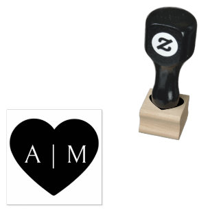 Herz-Monogramm-Stempel Gummistempel