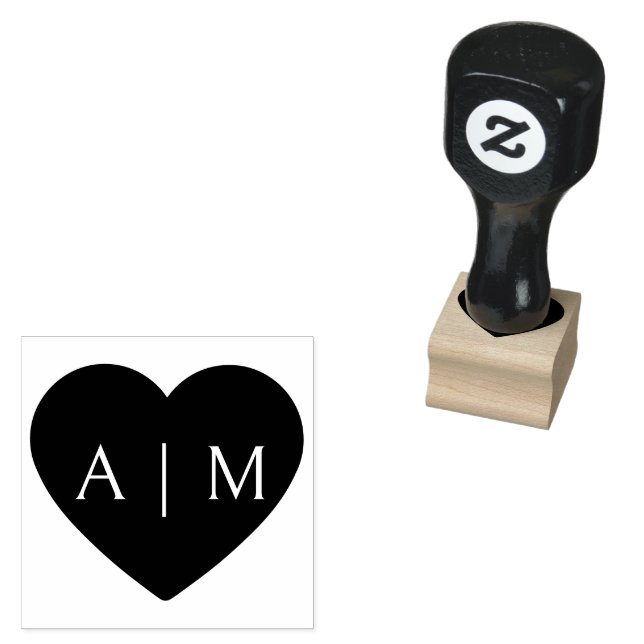 Herz-Monogramm-Stempel Gummistempel (Stempel)