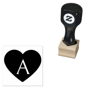 Herz-Monogramm-Stempel Gummistempel