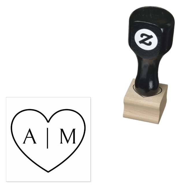 Herz-Monogramm-Stempel Gummistempel (Stempel)