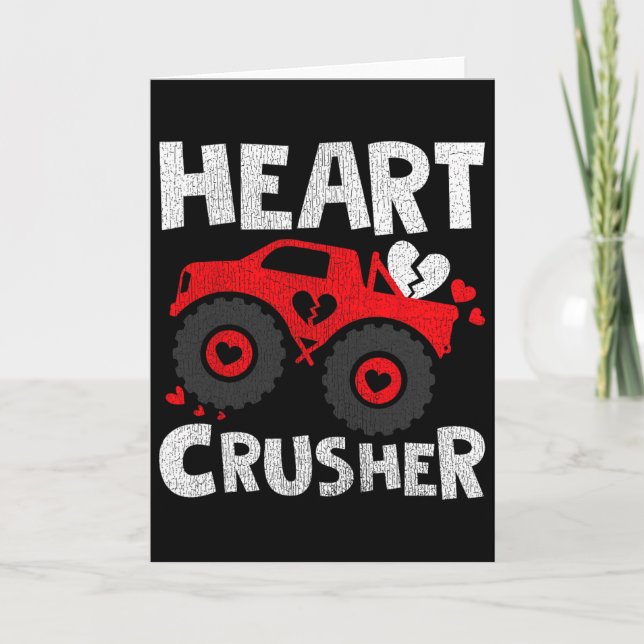 Herz-Monstertruck Valentinstag  Karte (Vorderseite)
