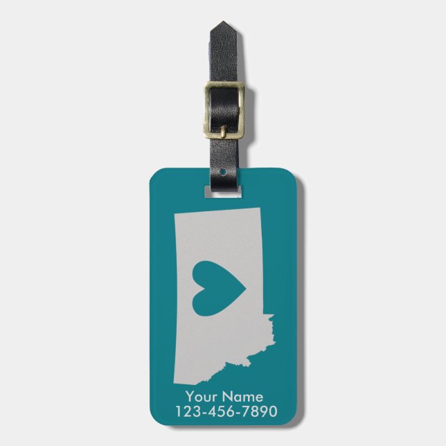 Herz-Montana-Staats-kundenspezifischer Gepäckanhänger (Vorderseite vertikal)