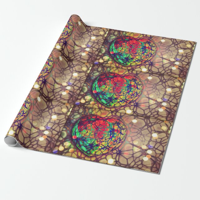 Herz Mosaik Lights Wrapping Paper Geschenkpapier (Ungerollt)