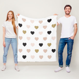 Herz-Muster 31 Fleecedecke