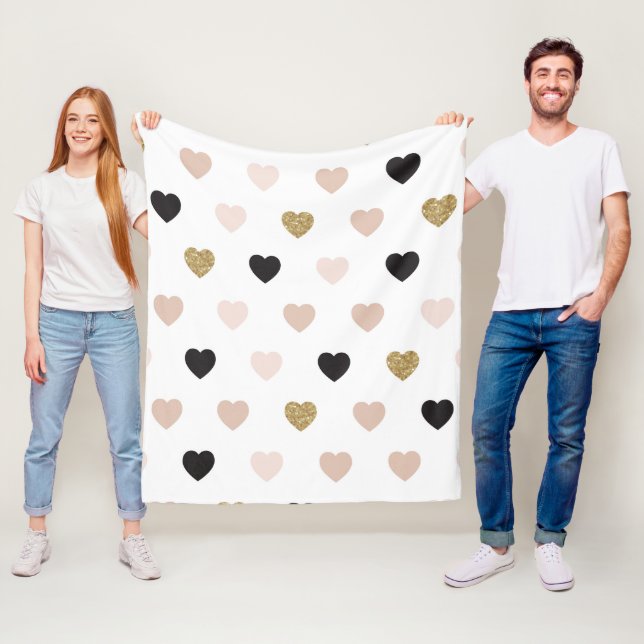 Herz-Muster 31 Fleecedecke (Beispiel)