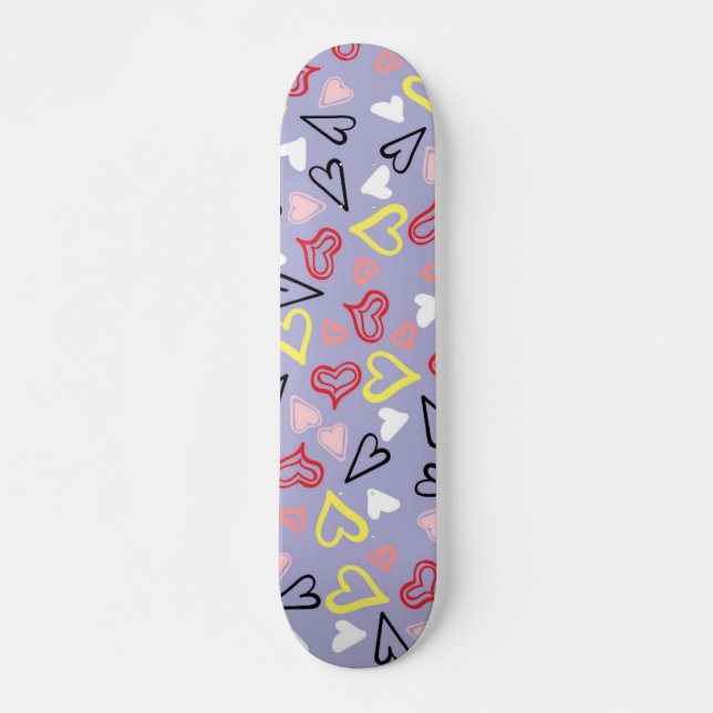 Herz-Muster 31 Skateboard (Vorne)