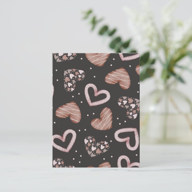 Herz-Muster 35 Feiertagspostkarte (Stehend Vorderseite)