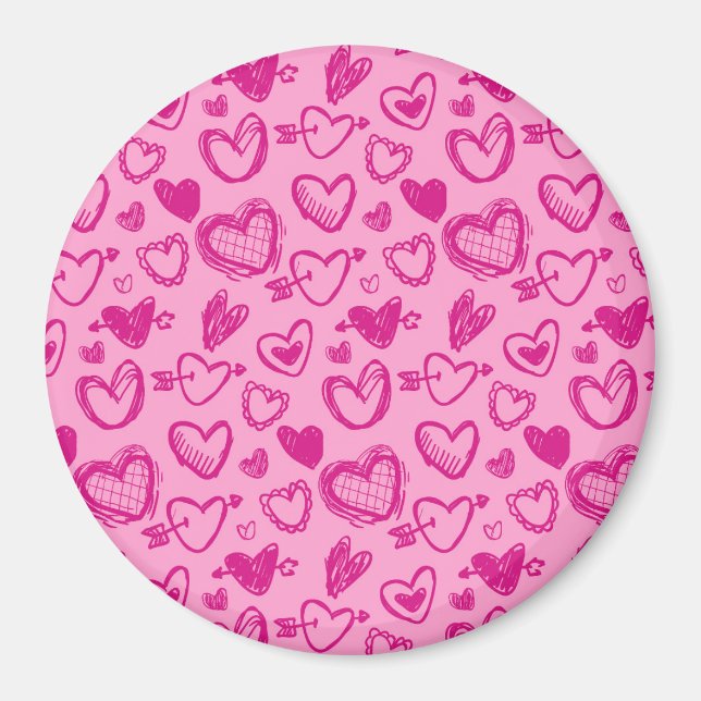 Herz-Muster 58 Magnet (Vorne)