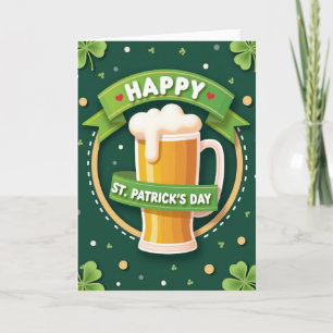 Herz-Muster-Bier-St.-Patricks-Karte Karte