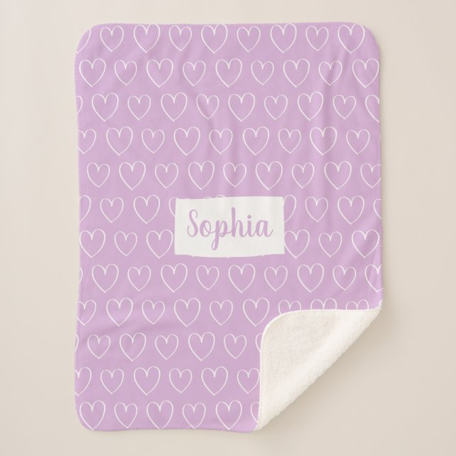 Herz-Muster-Decke - wählen Sie Ihre Farbe aus! Sherpadecke (Vorderseite)