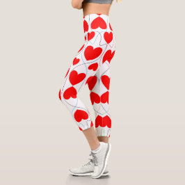 Herz Muster High Waisted Capris