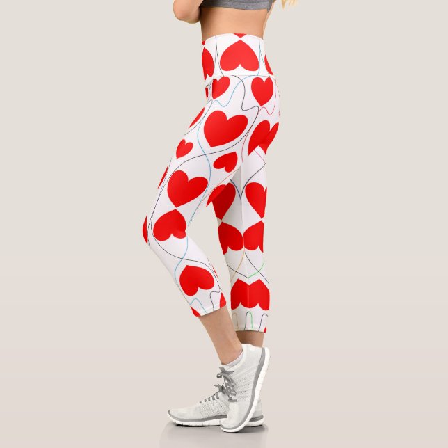 Herz Muster High Waisted Capris (Links)