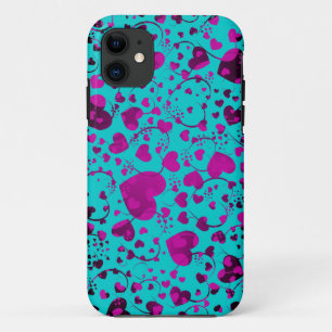HERZ-Muster - lila - machen Sie Ihre eigene Hinter iPhone 11 Hülle
