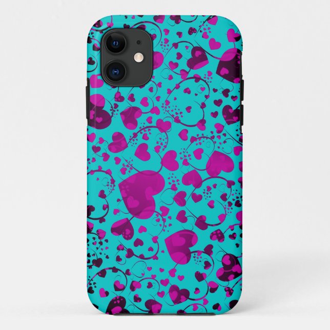 HERZ-Muster - lila - machen Sie Ihre eigene Hinter Case-Mate iPhone Hülle (Rückseite)