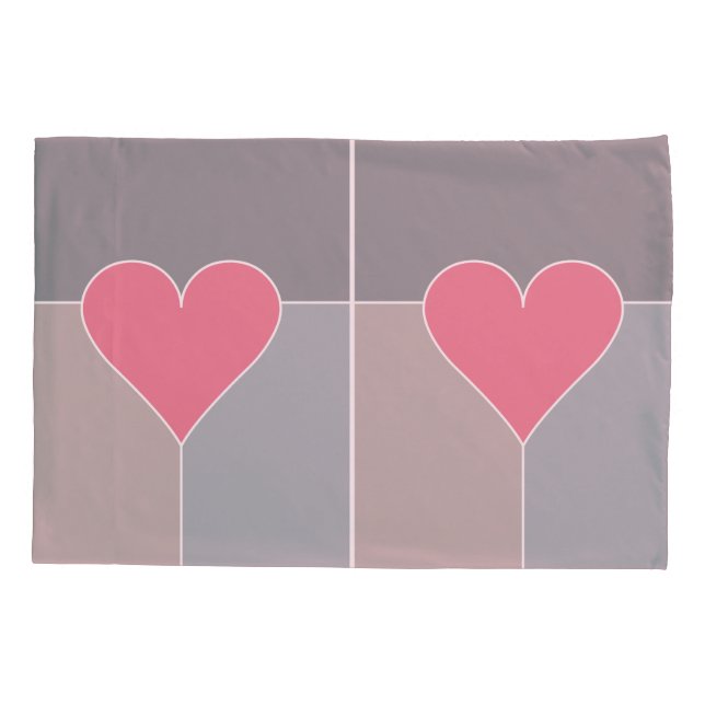 Herz-Muster-Pillowcases Kissenbezug (Rückseite)