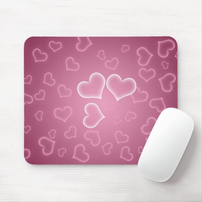 Herz-Muster, rosa Herzen, Herz-Muster Mousepad (Mit Mouse)
