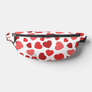 Herz-Muster, rote Herzen, Herz-Muster Bauchtasche