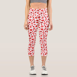 Herz-Muster, rote Herzen, Herz-Muster Capri Leggings