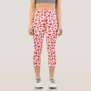 Herz-Muster, rote Herzen, Herz-Muster Capri Leggings