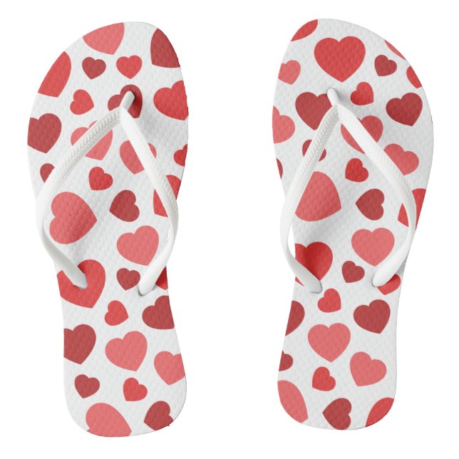 Herz-Muster, rote Herzen, Herz-Muster Flip Flops (Fußbett)