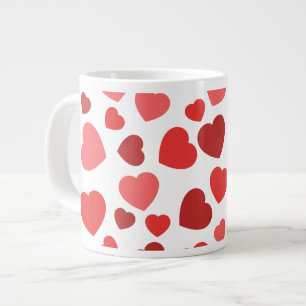 Herz-Muster, rote Herzen, Herz-Muster Jumbo-Tasse