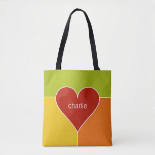 Herz-Muster-Tasche mit individuellem Namen