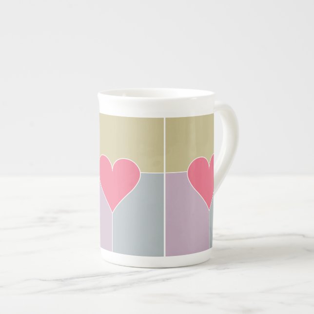 Herz-Muster-Tasse Prozellantasse (Vorderseite Rechts)