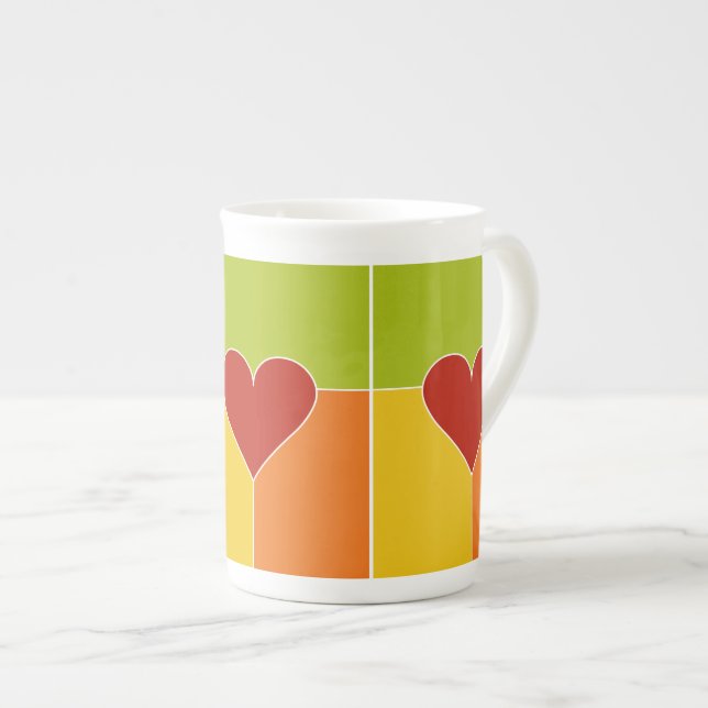 Herz-Muster-Tasse Prozellantasse (Vorderseite Rechts)