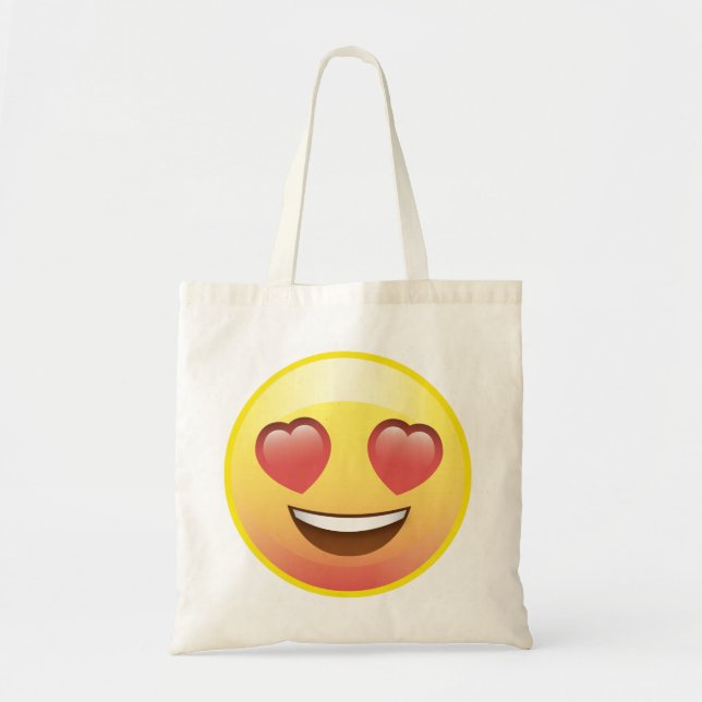 Herz mustert glückliche Liebe Emoji Taschen-Tasche Tragetasche (Vorne)