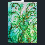 HERZ/Muttertag, WEIZLICHE SCHNÖRKEL<br><div class="desc">Farbenfrohe hellgrüne blaue Blüten und Blüten im Frühling .Aquarellmalerei mit goldener und silberner Folie.</div>