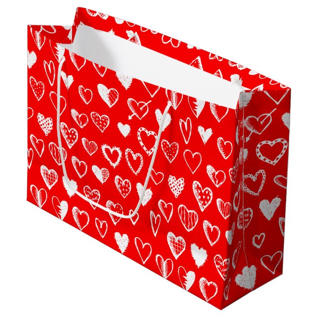 Herz n' Liebe Geschenktaschen - Große Geschenktüte (Vorderseite Schrägansicht)
