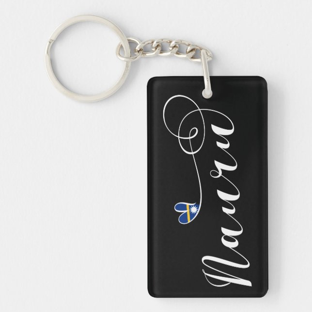 Herz Nauru Flag, I Liebe Nauru, Republik Nauru Schlüsselanhänger (Vorderseite)