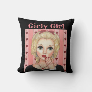Herz Necklace Head Vase Girly Girl Blonde Pink Kissen