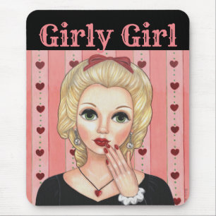 Herz Necklace Head Vase Girly Girl Blonde Pink Mousepad