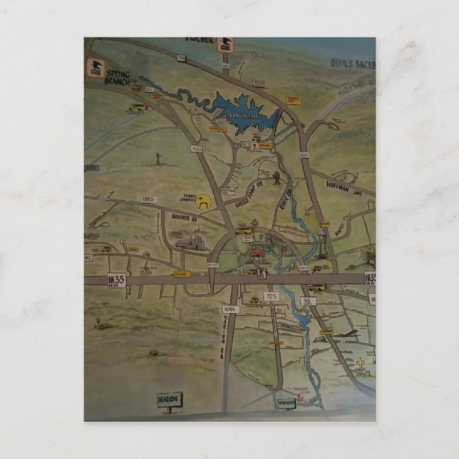 Herz New Braunfels, Texas Postkarte (Vorderseite)