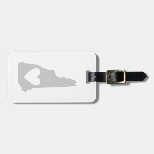 Herz-New Hampshire Staats-Silhouette Gepäckanhänger (Vorderseite horizontal)