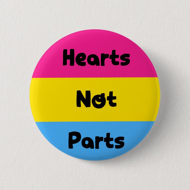 Herz-nicht Teil-Pansexual Stolz-Knopf Button (Vorderseite)