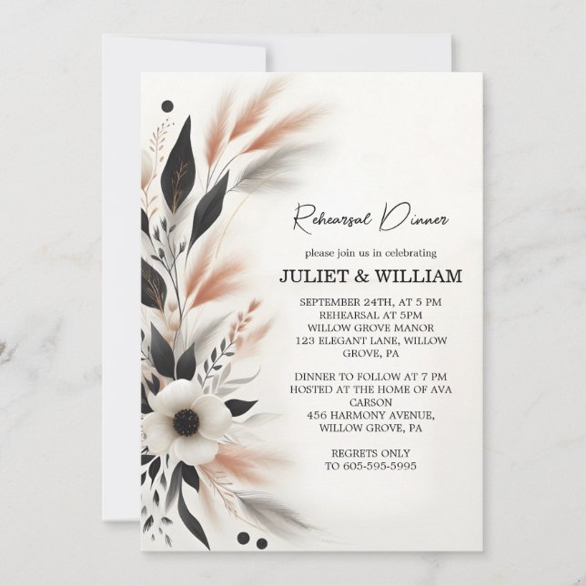 Herz Nichts Extravagant nur Liebe Spaß Probe Abend Einladung (Vorderseite)