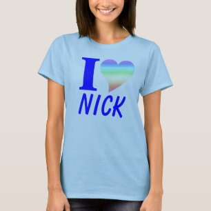 Herz-Nick des Blau-I T-Shirt