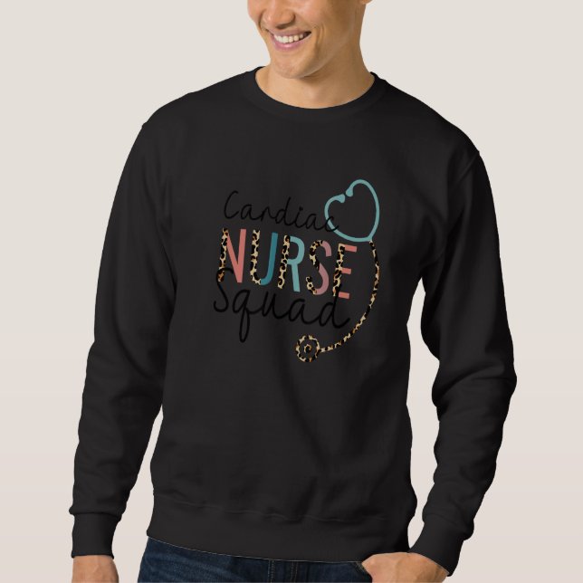 Herz-Nurse Squad Leopard Stethoscope Herz Sweatshirt (Vorderseite)