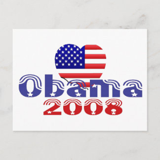 'Herz' Obama 2008 Postcard Postkarte
