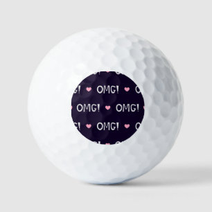 Herz, OMG-Text, niedliches Muster Golfball