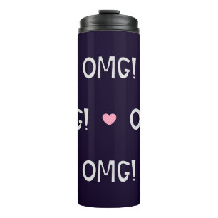 Herz, OMG-Text, niedliches Muster Thermosbecher