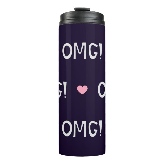 Herz, OMG-Text, niedliches Muster Thermosbecher (Vorderseite)