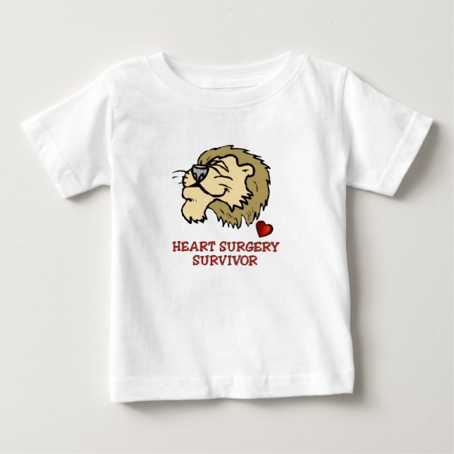 Herz-Operations-Überlebend-Löwe Baby T-shirt (Vorderseite)