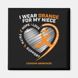 Herz Orange Band für meine Nichte Leukämie Auszeic Magnet