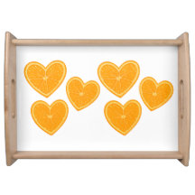 Herz Orange Serviertablett – Zitrus-Party-Dekor